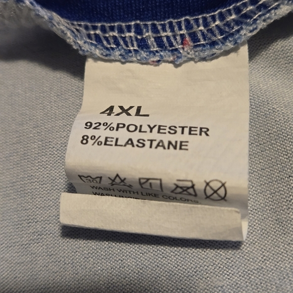 Gradient Blue Tones Tunic Short Sleeve Flowy Fabric Women 4X - Picture 4 of 6